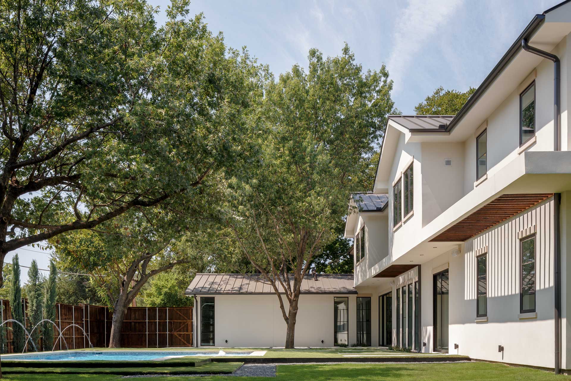 a house with a pool in the back