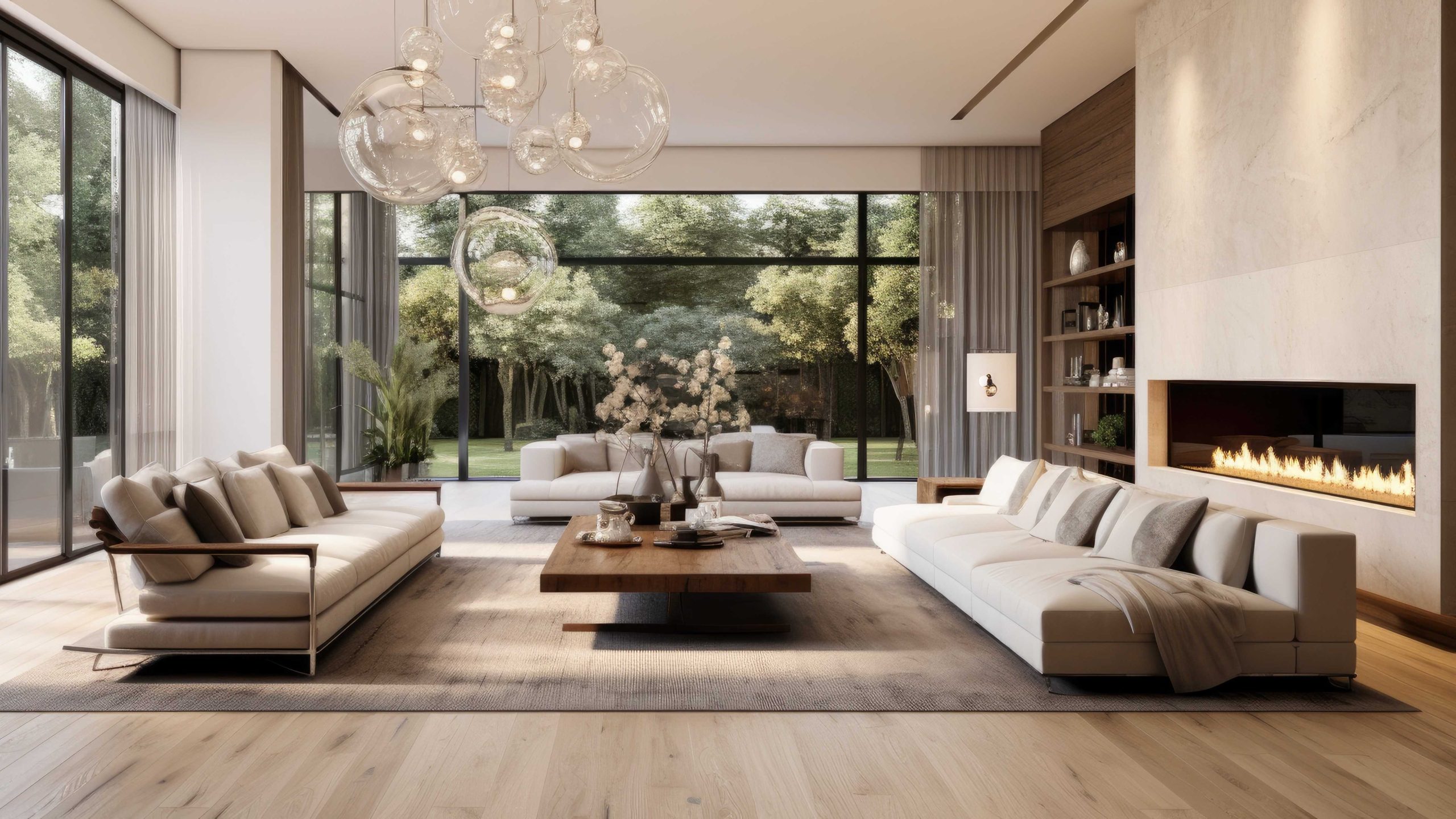 7 Considerations For Single-Story House Design. A modern living room featuring large windows that allow natural light to flood in